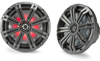 Kicker 45KM84L 8" full-range marine speakers with LED lighting