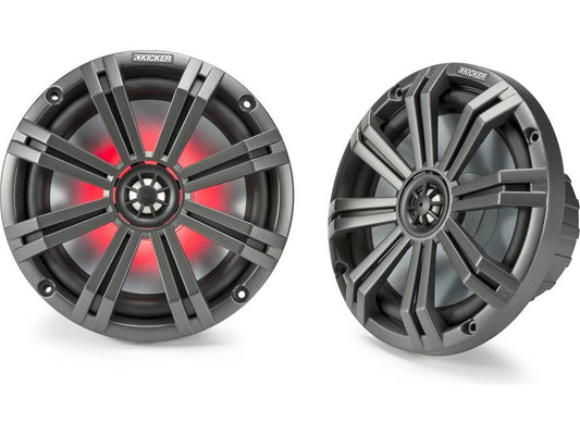 Kicker 45KM84L 8" full-range marine speakers with LED lighting