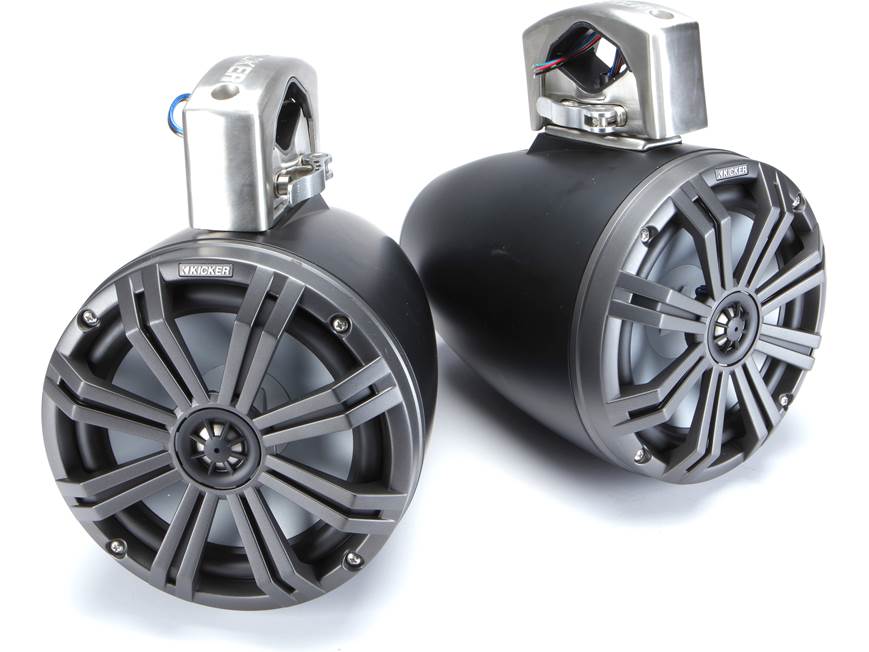 Kicker 45KMTC8 8" wakeboard tower speakers (Charcoal/Black)