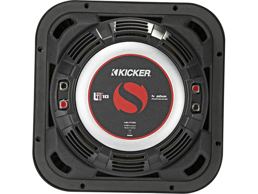 Kicker 46L7T104 L7T Series shallow-mount 10" dual 4-ohm voice coil component subwoofer