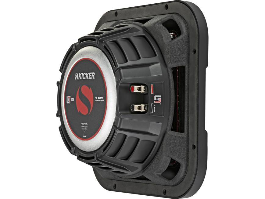 Kicker 46L7T104 L7T Series shallow-mount 10" dual 4-ohm voice coil component subwoofer