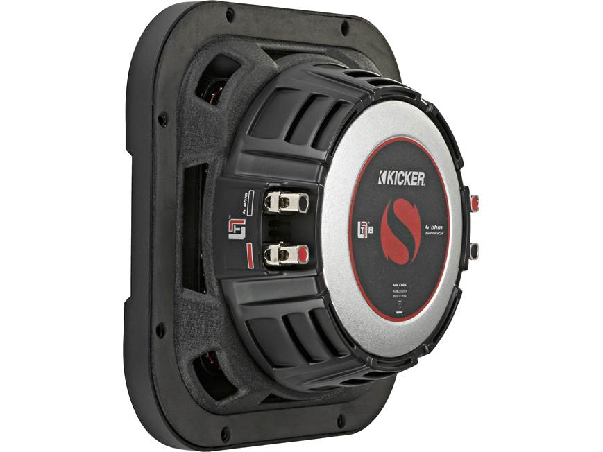 Kicker 46L7T84 L7T Series shallow-mount 8" dual 4-ohm voice coil component subwoofer