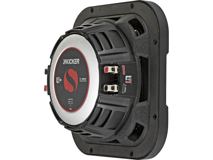 Kicker 46L7T84 L7T Series shallow-mount 8" dual 4-ohm voice coil component subwoofer