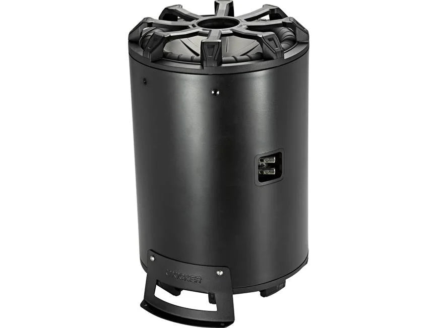 Kicker 46CWTB102 Weather-proof sealed tube enclosure with one 10" 2-ohm subwoofer and 10" passive speaker