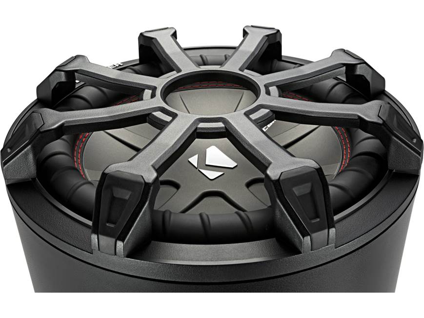 Kicker 46CWTB104 Weather-proof sealed tube enclosure with one 10" 4-ohm subwoofer and 10" passive speaker