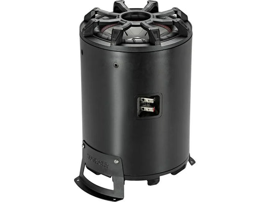 Kicker 46CWTB84 Weather-proof sealed tube enclosure with one 8" 4-ohm subwoofer and 8" passive speaker