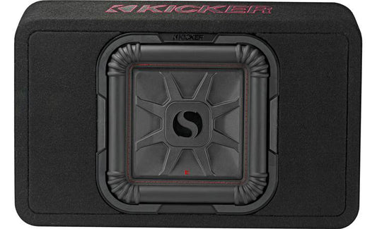 Kicker 46TL7T102 Sealed 2-ohm enclosure with single 10" L7T Series shallow-mount square subwoofer