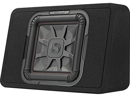 Kicker 46TL7T122 Sealed 2-ohm enclosure with single square L7T Series 12" shallow-mount subwoofer