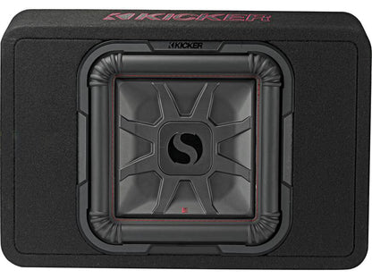 Kicker 46TL7T122 Sealed 2-ohm enclosure with single square L7T Series 12" shallow-mount subwoofer