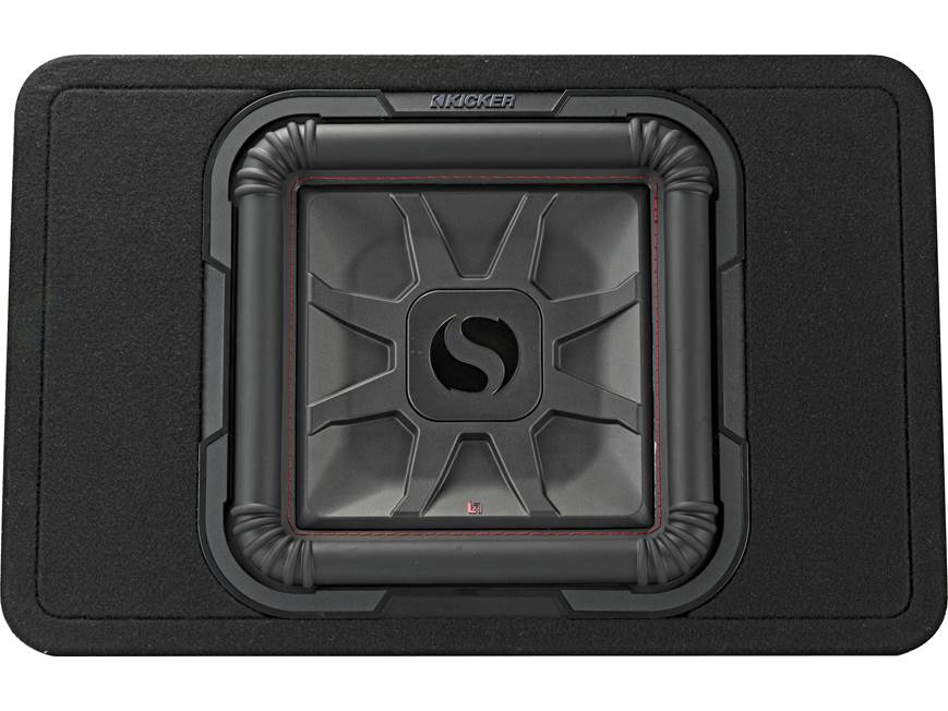 Kicker 46TL7T122 Sealed 2-ohm enclosure with single square L7T Series 12" shallow-mount subwoofer