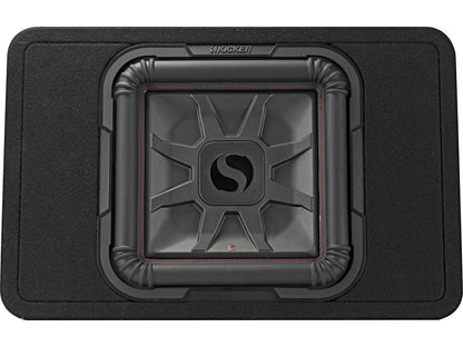 Kicker 46TL7T122 Sealed 2-ohm enclosure with single square L7T Series 12" shallow-mount subwoofer