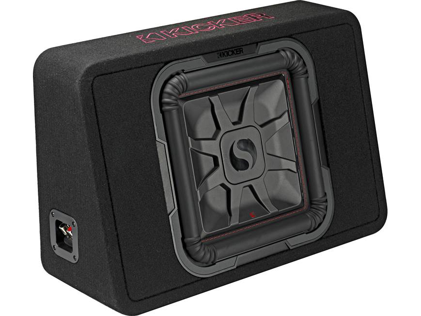 Kicker 46TL7T122 Sealed 2-ohm enclosure with single square L7T Series 12" shallow-mount subwoofer