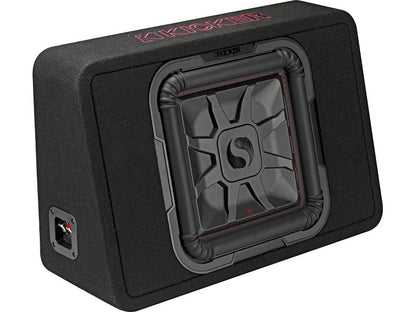 Kicker 46TL7T122 Sealed 2-ohm enclosure with single square L7T Series 12" shallow-mount subwoofer
