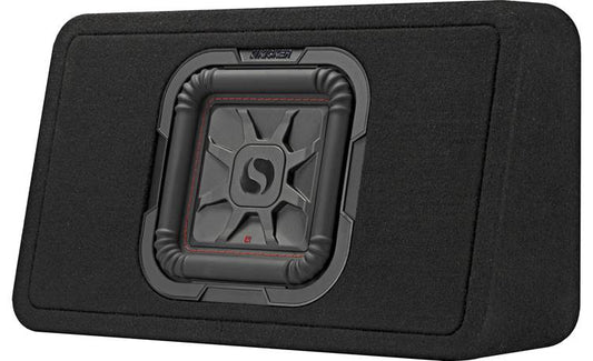 Kicker 46TL7T82 Sealed 2-ohm enclosure with single square L7T Series 8" shallow-mount subwoofer