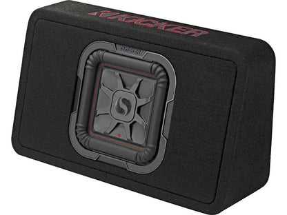 Kicker 46TL7T82 Sealed 2-ohm enclosure with single square L7T Series 8" shallow-mount subwoofer