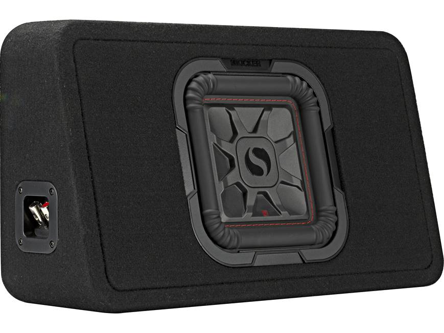 Kicker 46TL7T82 Sealed 2-ohm enclosure with single square L7T Series 8" shallow-mount subwoofer