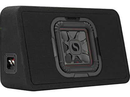 Kicker 46TL7T82 Sealed 2-ohm enclosure with single square L7T Series 8" shallow-mount subwoofer