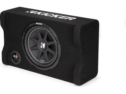 Kicker 48CDF104 Comp Series sealed down-firing enclosure with 10" 4-ohm subwoofer