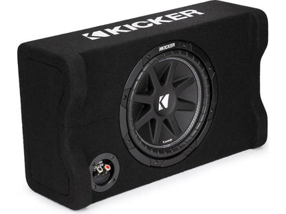 Kicker 48CDF104 Comp Series sealed down-firing enclosure with 10" 4-ohm subwoofer