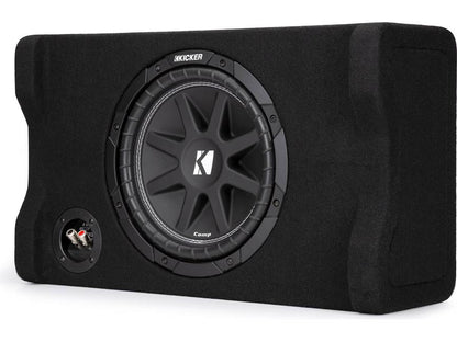 Kicker 48CDF104 Comp Series sealed down-firing enclosure with 10" 4-ohm subwoofer