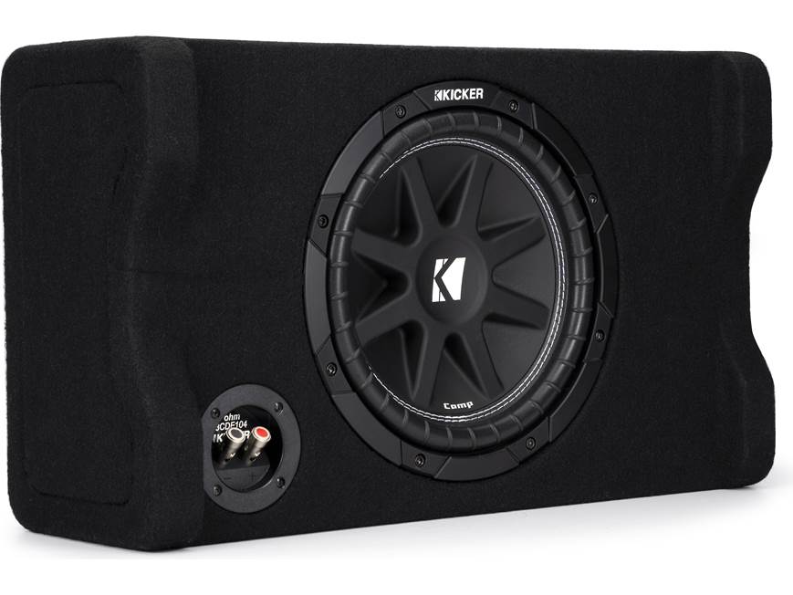 Kicker 48CDF104 Comp Series sealed down-firing enclosure with 10" 4-ohm subwoofer
