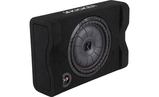 Kicker 48CVTDF122 Sealed downward-firing enclosure with 12" 2-ohm shallow-mount subwoofer