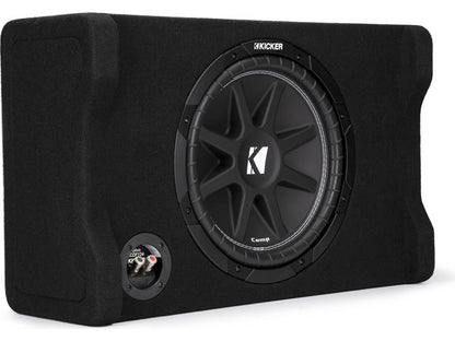Kicker 48CDF124 Comp Series sealed downward-firing enclosure with 12" 4-ohm subwoofer
