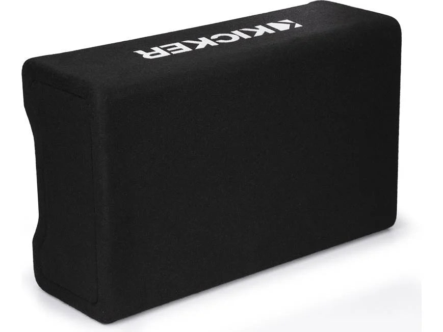 Kicker 48CDF124 Comp Series sealed downward-firing enclosure with 12" 4-ohm subwoofer