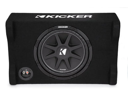 Kicker 48CDF124 Comp Series sealed downward-firing enclosure with 12" 4-ohm subwoofer
