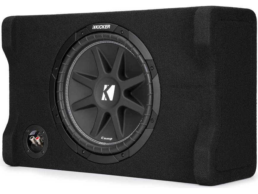 Kicker 48CDF124 Comp Series sealed downward-firing enclosure with 12" 4-ohm subwoofer