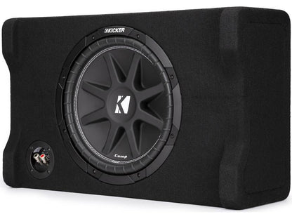 Kicker 48CDF124 Comp Series sealed downward-firing enclosure with 12" 4-ohm subwoofer