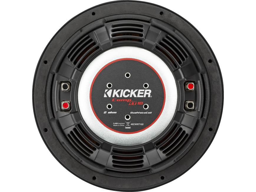 Kicker 48CWRT102 CompRT Series shallow-mount 10" subwoofer with dual 2-ohm voice coils