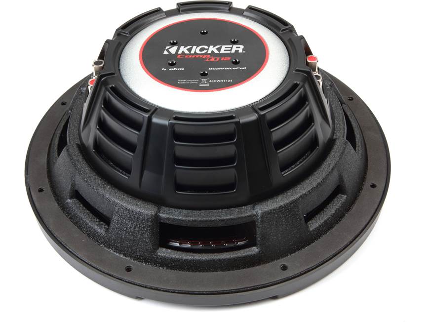 Kicker 48CWRT124 CompRT Series shallow-mount 12" subwoofer with dual 4-ohm voice coils