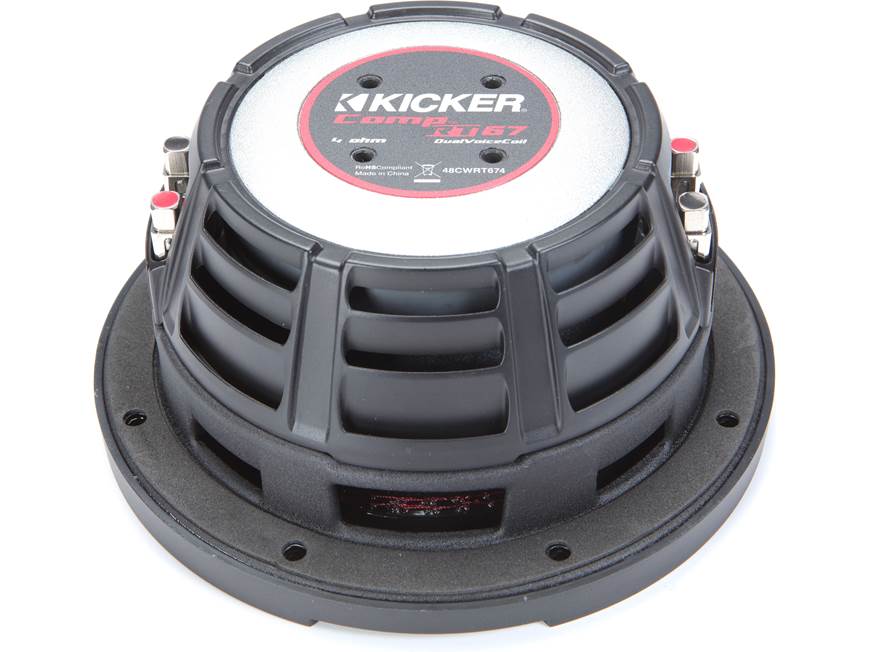 Kicker 48CWRT674 CompRT Series shallow-mount 6-3/4" subwoofer with dual 4-ohm voice coils