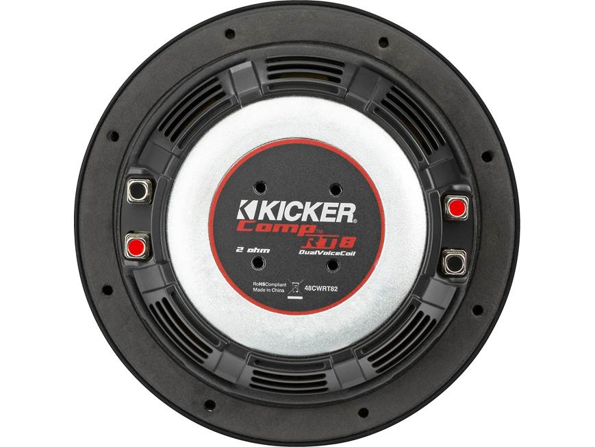 Kicker 48CWRT82 CompRT Series shallow-mount 8" subwoofer with dual 2-ohm voice coils