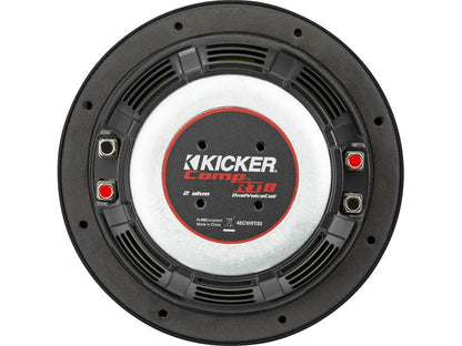 Kicker 48CWRT82 CompRT Series shallow-mount 8" subwoofer with dual 2-ohm voice coils