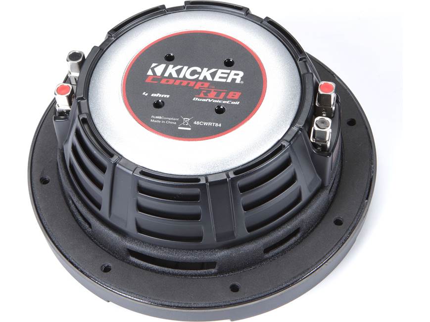 Kicker 48CWRT84 CompRT Series shallow-mount 8" subwoofer with dual 4-ohm voice coils
