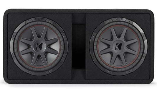 Kicker 48DCVR122 CompVR Series ported enclosure with two 12" subwoofers