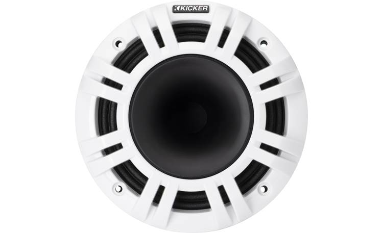 Kicker 48KMXL654 6-1/2" marine speakers with white and gray grilles