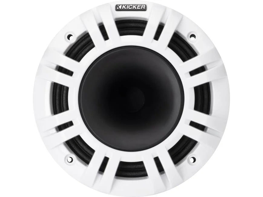 Kicker 48KMXL654 6-1/2" marine speakers with white and charcoal grilles