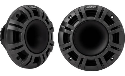 Kicker 48KMXL654 6-1/2" marine speakers with white and gray grilles