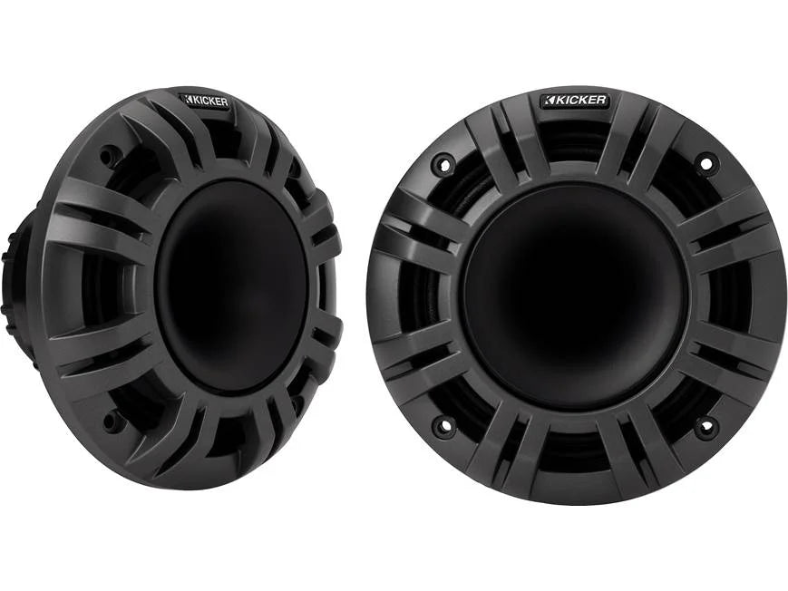 Kicker 48KMXL654 6-1/2" marine speakers with white and charcoal grilles