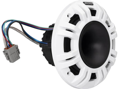Kicker 48KMXL654 6-1/2" marine speakers with white and charcoal grilles