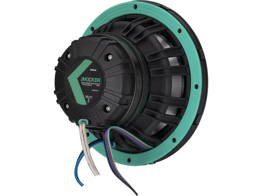 Kicker 48KMXL654 6-1/2" marine speakers with white and charcoal grilles