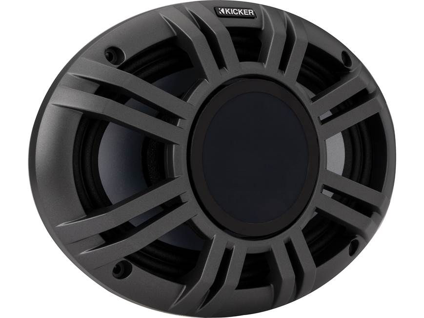 Kicker 48KMXL694 6"x9" LED marine speakers with white and charcoal grilles