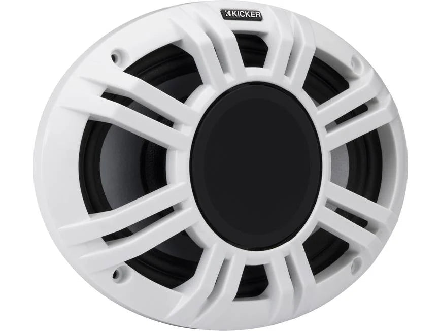 Kicker 48KMXL694 6"x9" LED marine speakers with white and charcoal grilles
