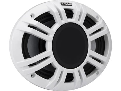 Kicker 48KMXL694 6"x9" LED marine speakers with white and charcoal grilles