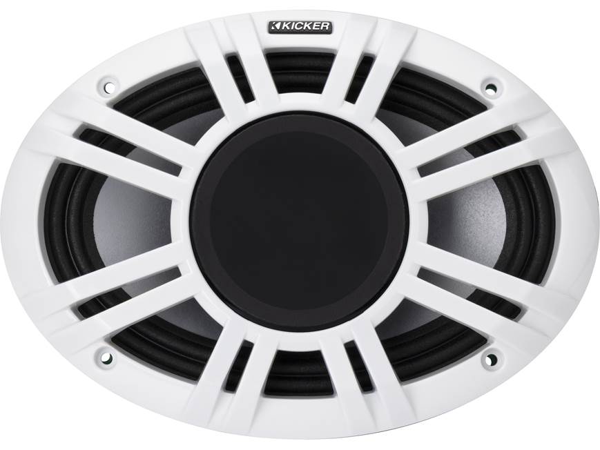 Kicker 48KMXL694 6"x9" LED marine speakers with white and charcoal grilles