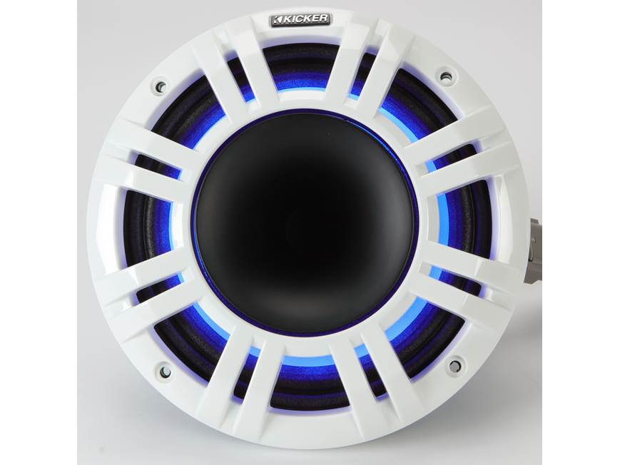 Kicker 48KMXL84 8" marine speakers with white and charcoal grilles