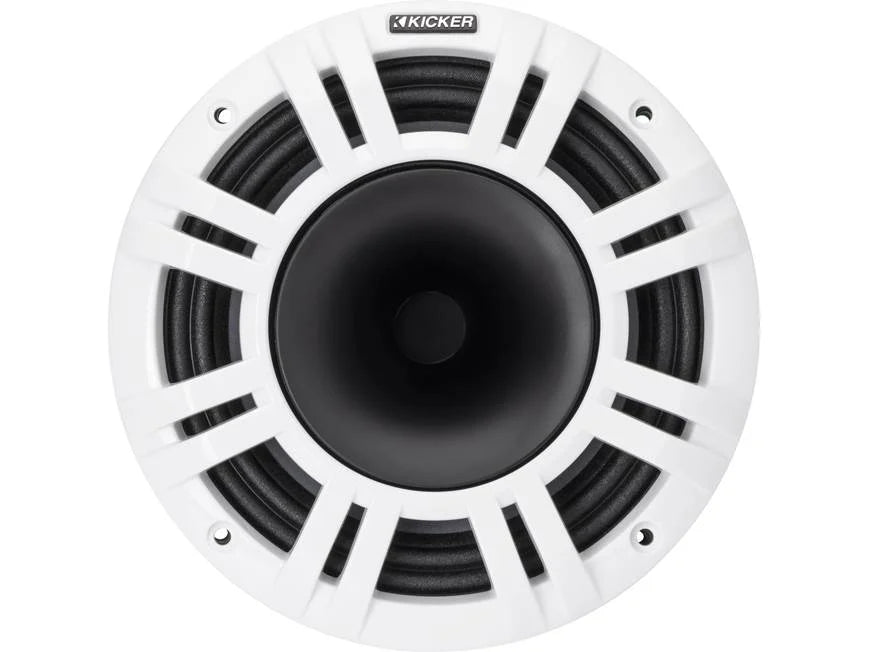 Kicker 48KMXL84 8" marine speakers with white and charcoal grilles